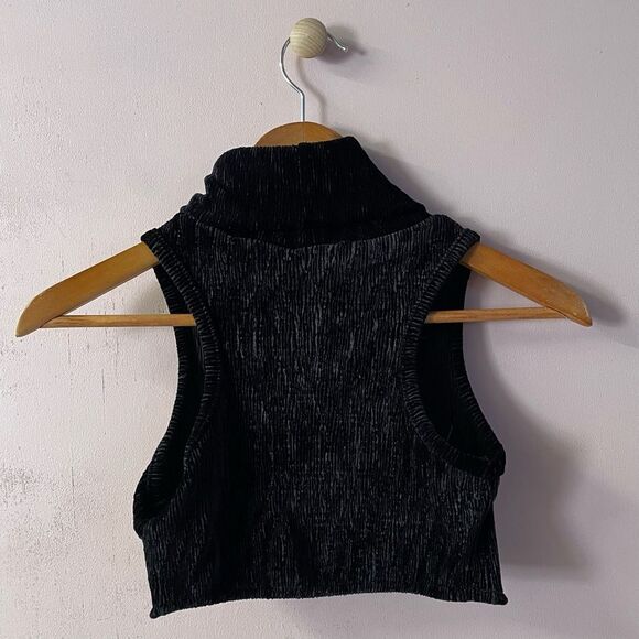 JLuxLabel Black Textured Turtleneck Wired Under-Bust Crop Top Size S EUC - Picture 12 of 13